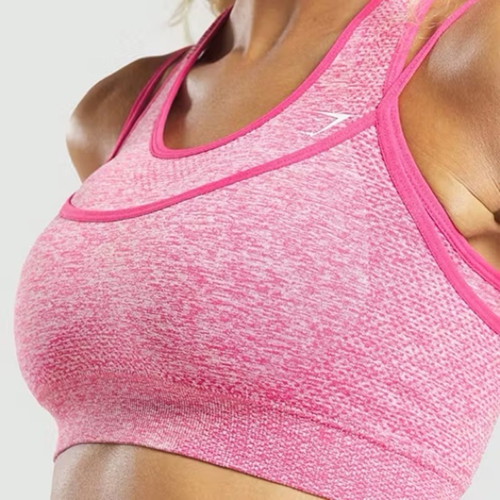 Gymshark | Vital Seamless Sports Bra in Pink Marl Size Small - Picture 4 of 7